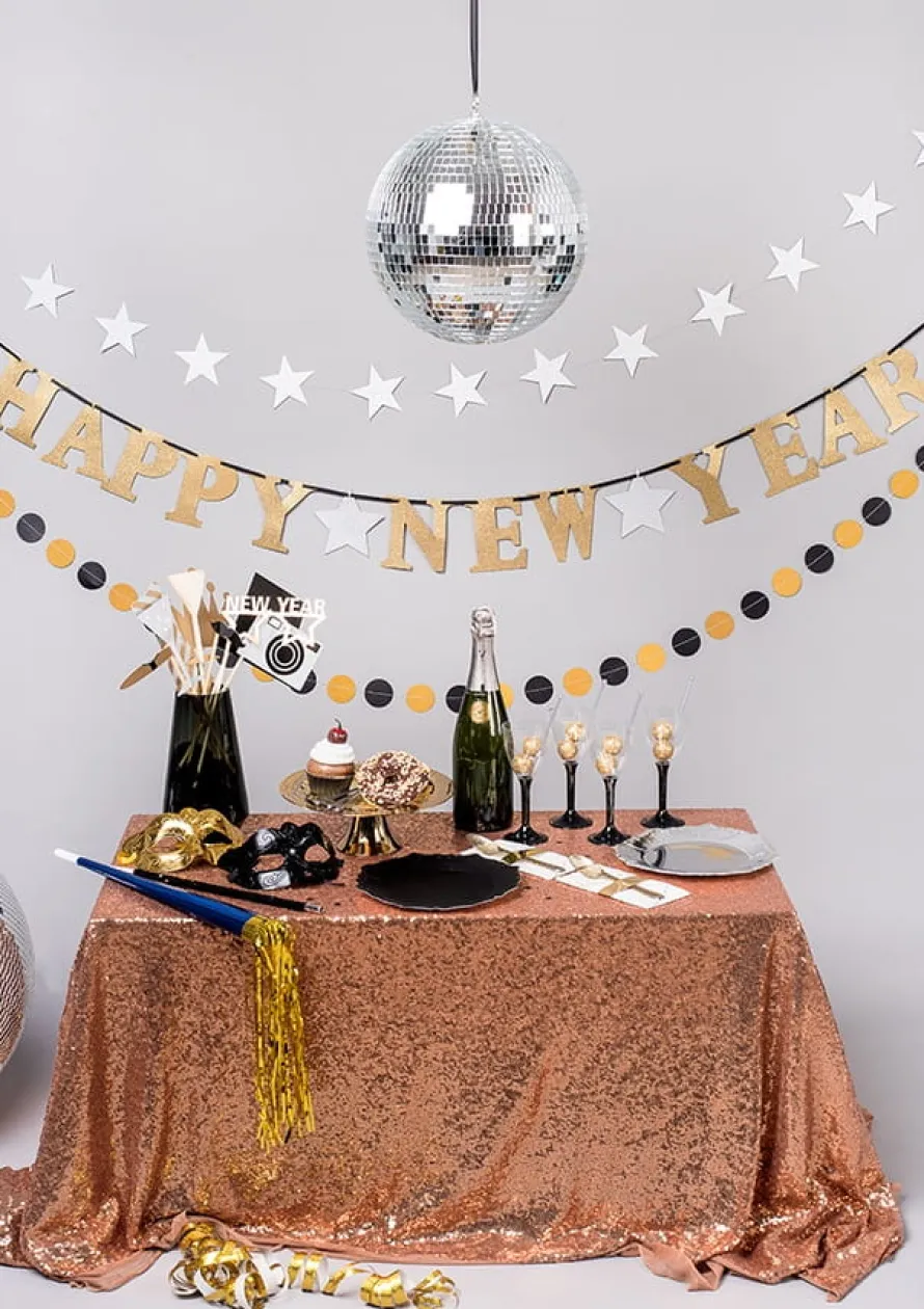 Girlanda HAPPY NEW YEAR dekoracja sylwestrowa sali