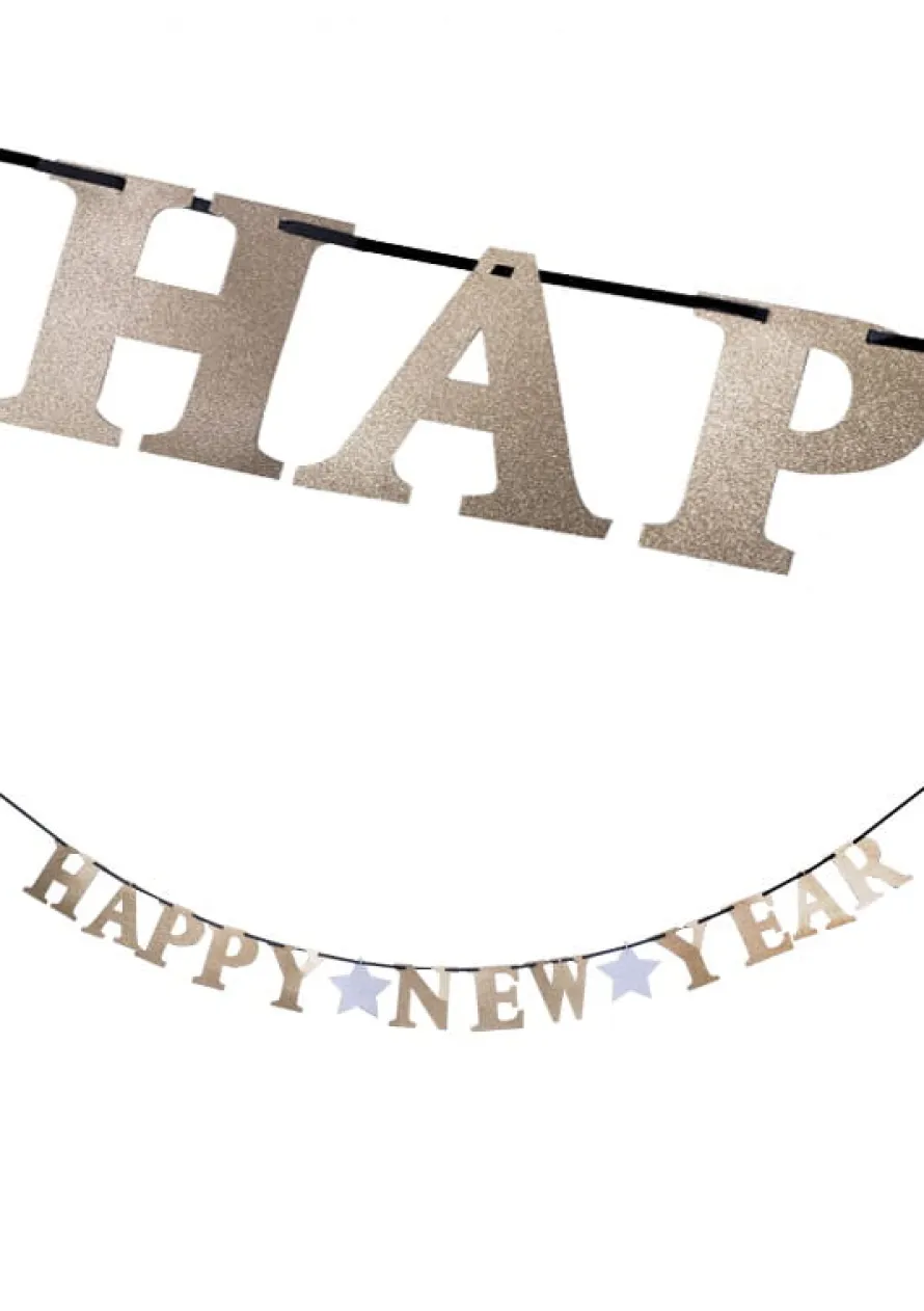 Girlanda HAPPY NEW YEAR dekoracja sylwestrowa sali