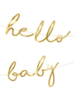 Girlanda HELLO BABY dekoracja baby shower złota
