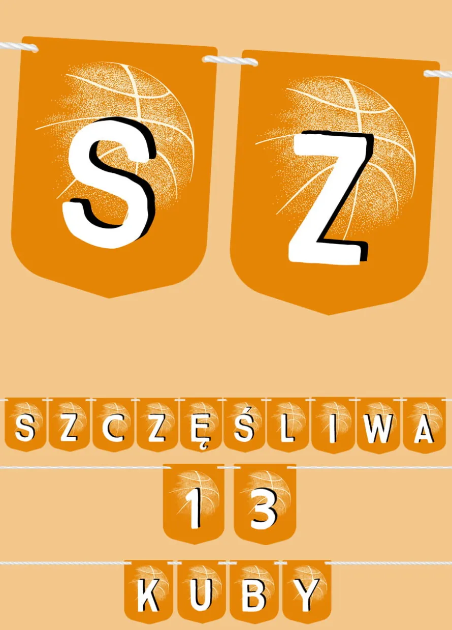 Girlanda imienna DLA FANA KOSZYKÓWKI 4-8 znaków