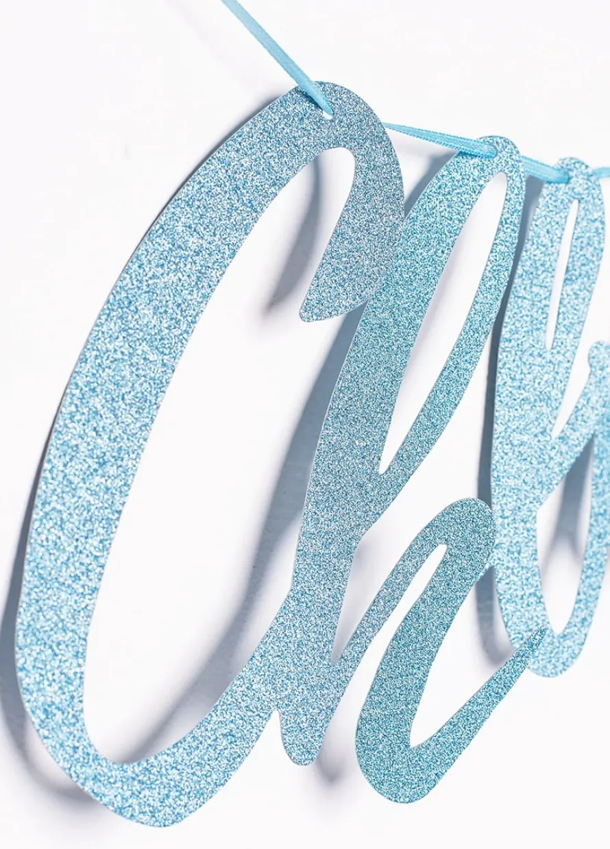 Girlanda na Baby Shower CHŁOPIEC niebieska