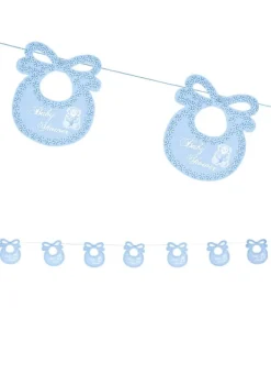 Girlanda na baby shower ŚLINIAK dekoracja niebieska 2,75m