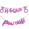 Girlanda NAPIS WIECZÓR PANIEŃSKI różowy