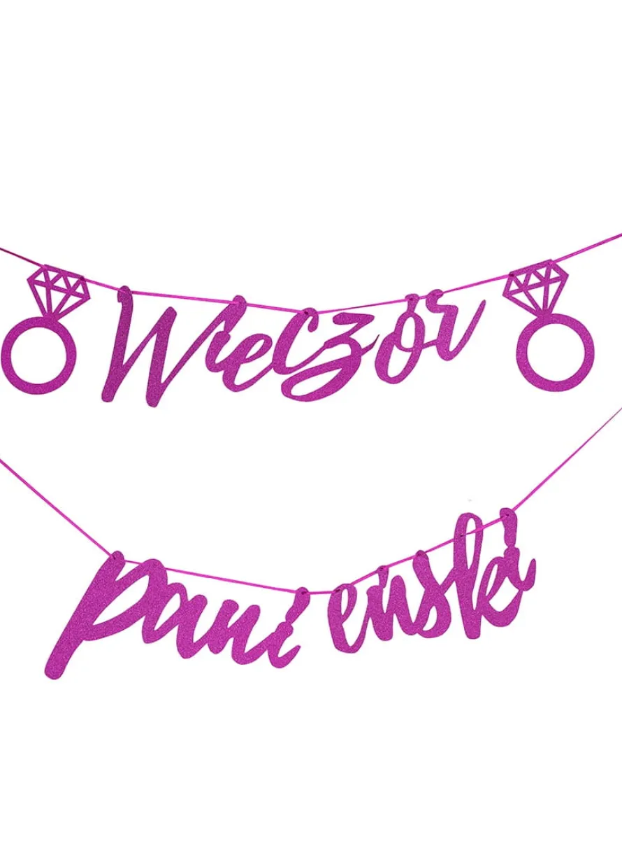Girlanda NAPIS WIECZÓR PANIEŃSKI różowy