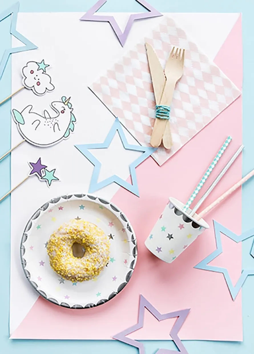 Girlanda PASTELOWY JEDNOROŻEC gwiazdki 140cm