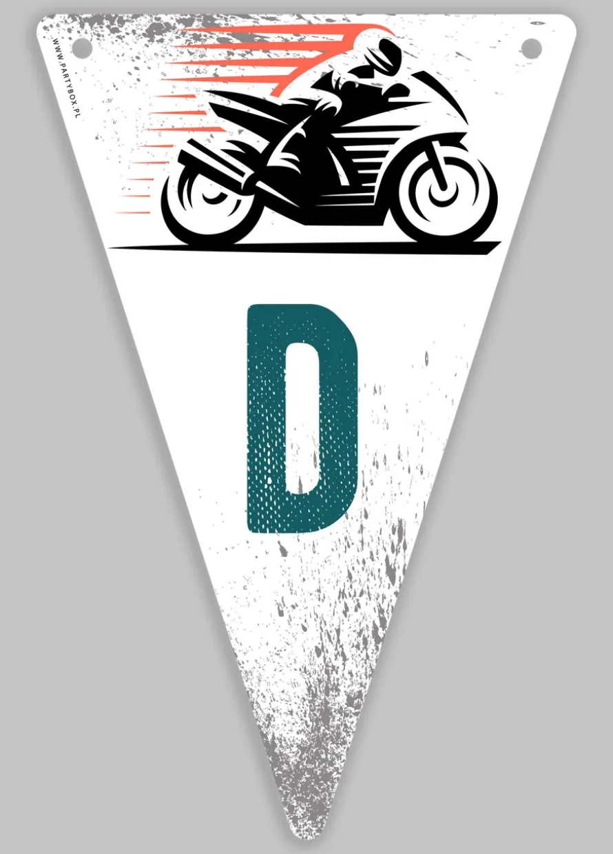 Girlanda personalizowana na URODZINY MOTOCYKLISTY 4-8 znaków