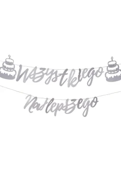 Girlanda TORT - WSZYSTKIEGO NAJLEPSZEGO srebrna