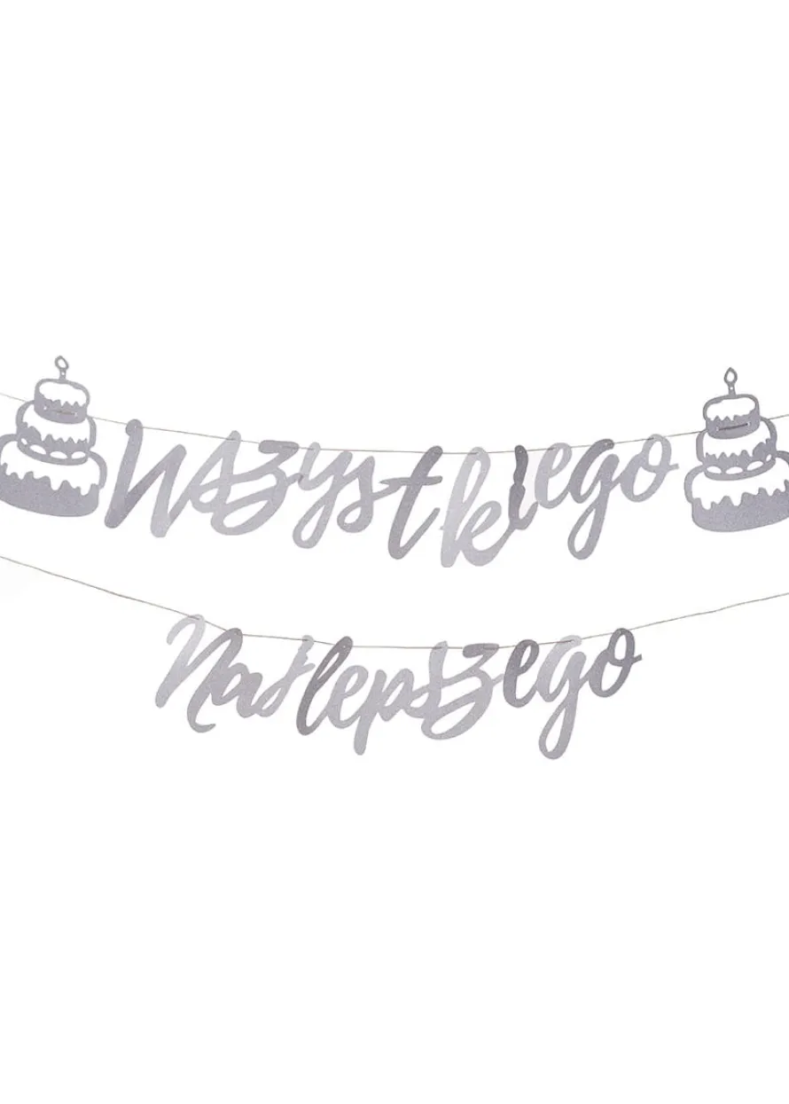 Girlanda TORT - WSZYSTKIEGO NAJLEPSZEGO srebrna