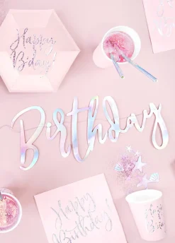 Girlanda urodzinowa HAPPY BIRTHDAY opalizująca