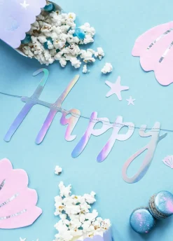 Girlanda urodzinowa HAPPY BIRTHDAY opalizująca