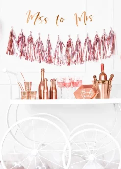 Girlanda wieczór panieński MISS to MRS napis rose gold