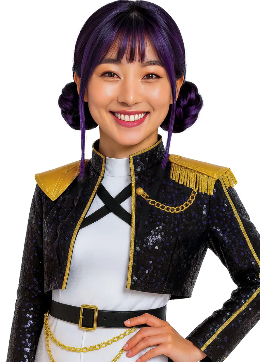 Granatowa peruka K-POP koki