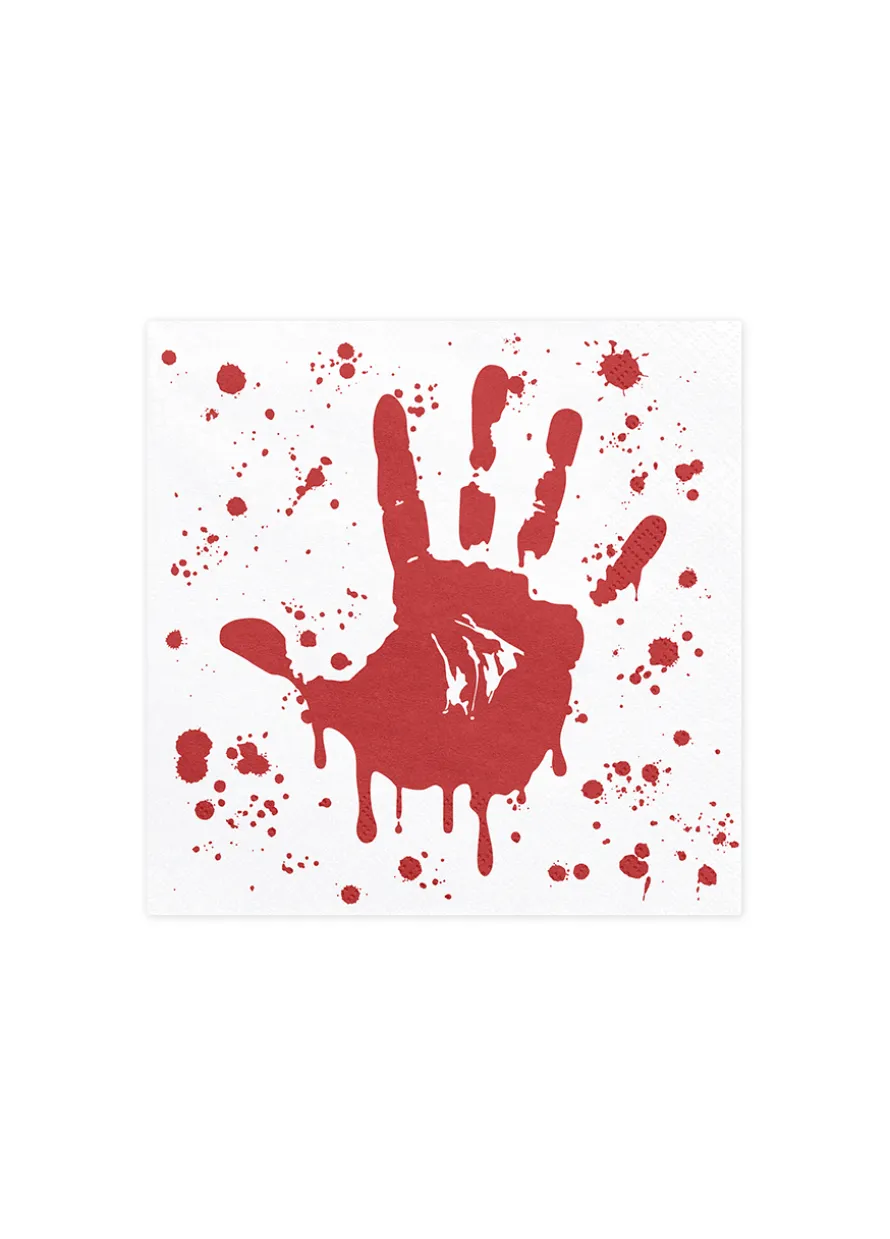 Halloweenowe serwetki KRWAWA DŁOŃ