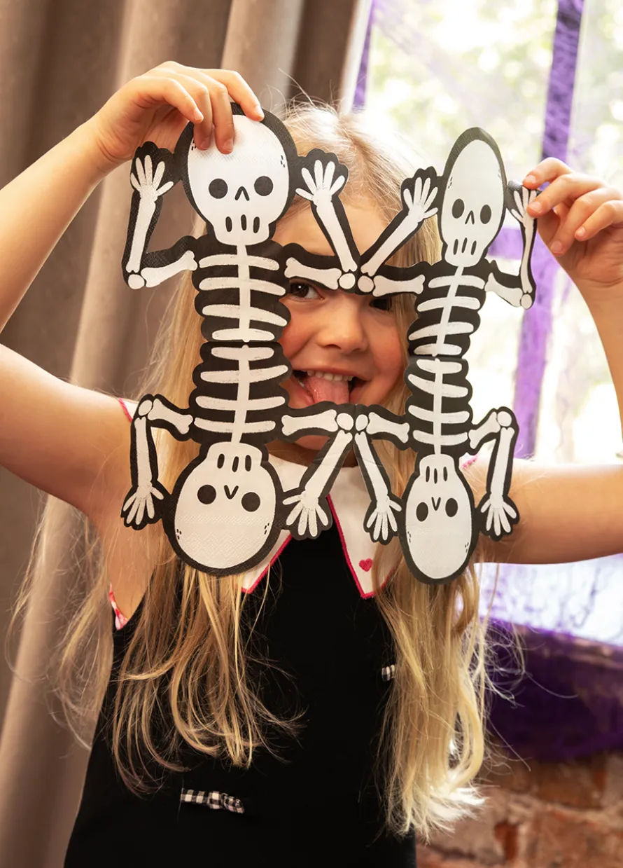 Halloweenowe serwetki szkielet SPOOKY FRIENDS 12 szt.