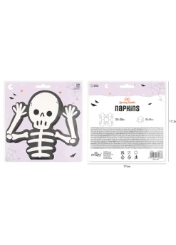 Halloweenowe serwetki szkielet SPOOKY FRIENDS 12 szt.