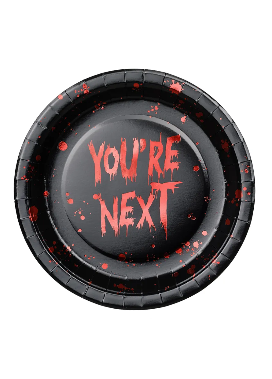 Halloweenowe talerzyki papierowe YOU'RE NEXT