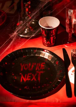 Halloweenowe talerzyki papierowe YOU'RE NEXT