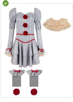 Halloweenowy strój damski Pennywise TO - M