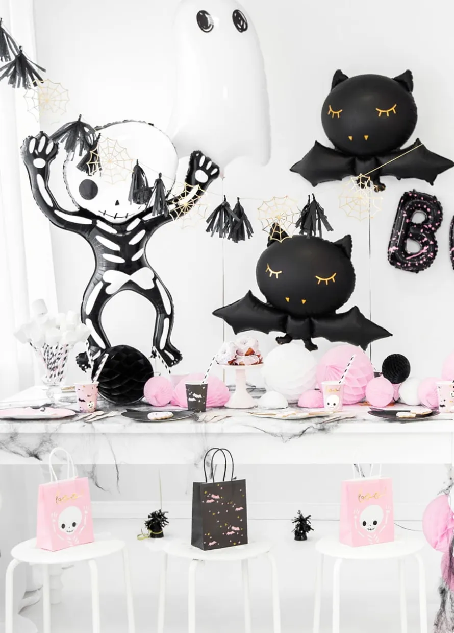 Jednorazowe talerzyki na Halloween DYNIA różowe (6szt.)
