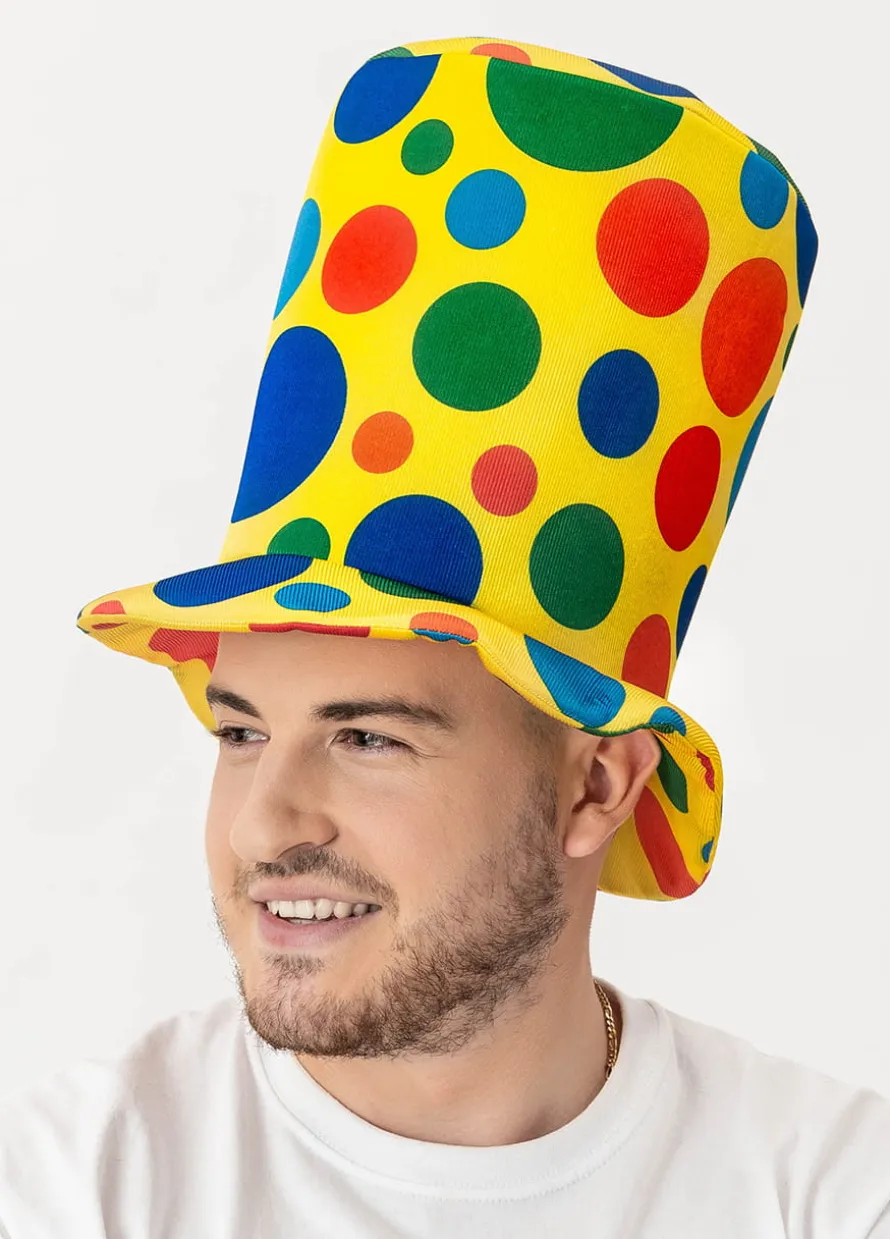 Kapelusz klauna w kropki