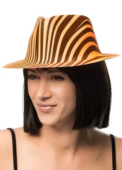 Kapelusz na kicz party ZEBRA pomarańczowy