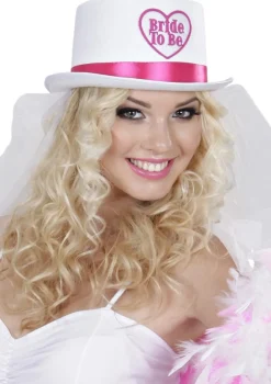 Kapelusz z welonem BRIDE TO BE kapelusz na wieczór panieński