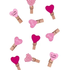 Klamerki drewniane mini IT'S MY HEART (10szt.)