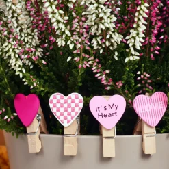 Klamerki drewniane mini IT'S MY HEART (10szt.)