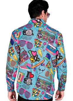 Kolorowa koszula LATA 80 - L/XL