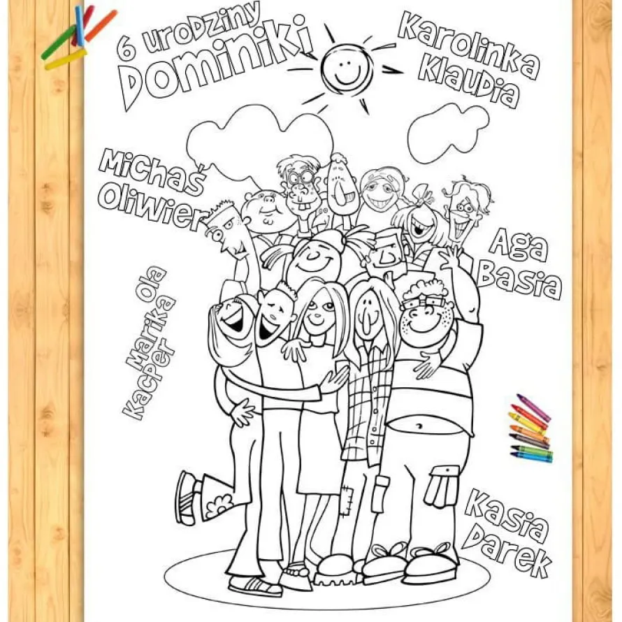Kolorowanka personalizowana PRZYJACIELE