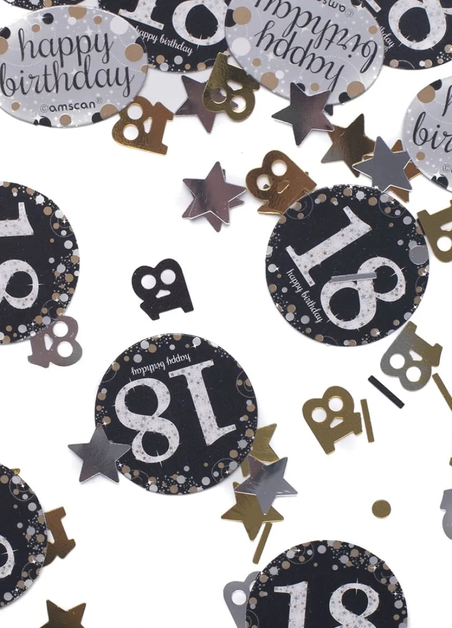 Konfetti dekoracja na 18 HAPPY BIRTHDAY Sparkling