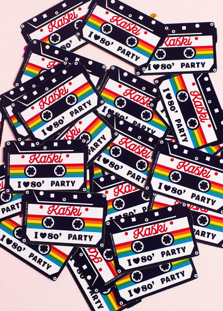 Konfetti personalizowane I LOVE 80`s dekoracja lata 80 (27szt.)