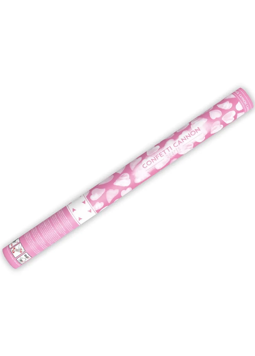 Konfetti tuba strzelająca BIAŁE SERCA 60cm
