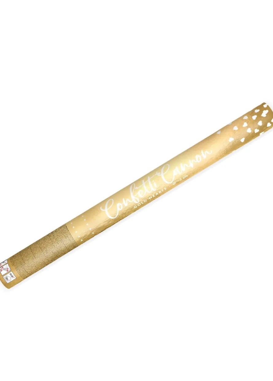 Konfetti tuba strzelająca SERCA złote 60cm
