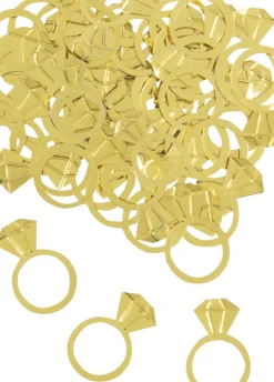 Konfetti złote PIERŚCIONEK Z DIAMENTEM