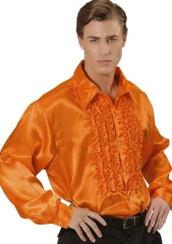 Koszula DISCO z żabotem pomarańczowa