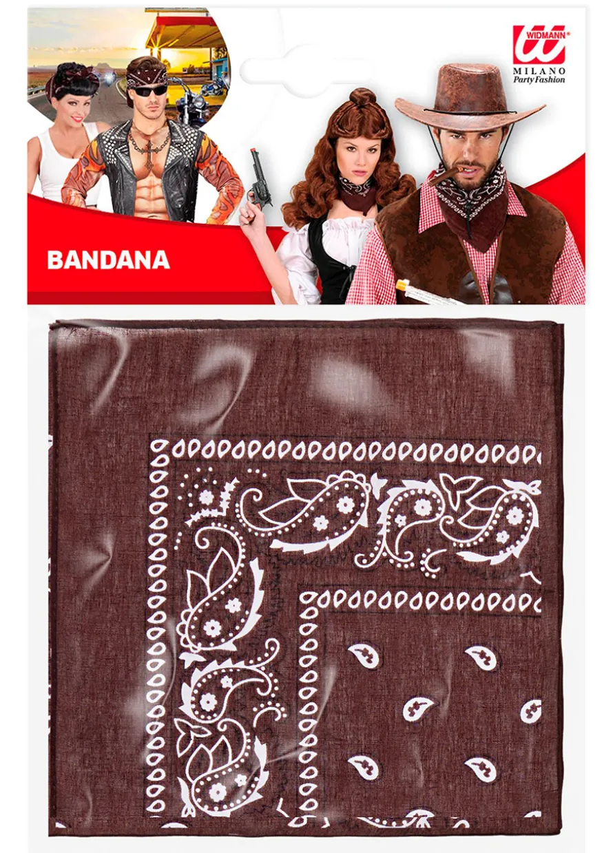 Kowbojska BANDANA brązowa 55x55 cm
