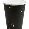 Kubeczki GOLD STAR czarno-złote 260ml (6szt.)
