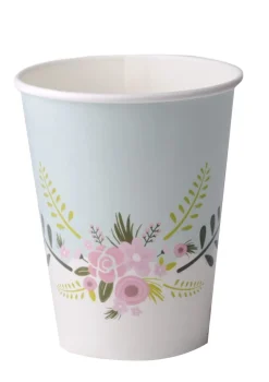 Kubeczki jednorazowe w kwiatki FLORAL (8szt.)