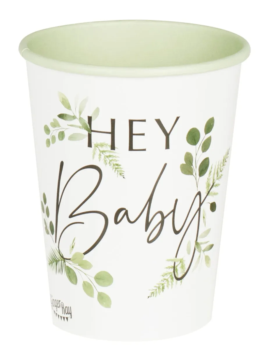 Kubeczki na baby shower BOTANICAL (8szt.)