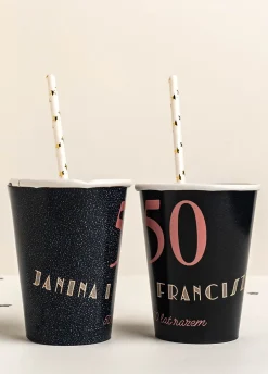 Kubeczki na rocznicę ślubu KIEDYŚ I DZIŚ personalizowane (8szt.)