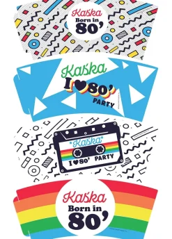 Kubeczki personalizowane I LOVE 80`s (8szt.)