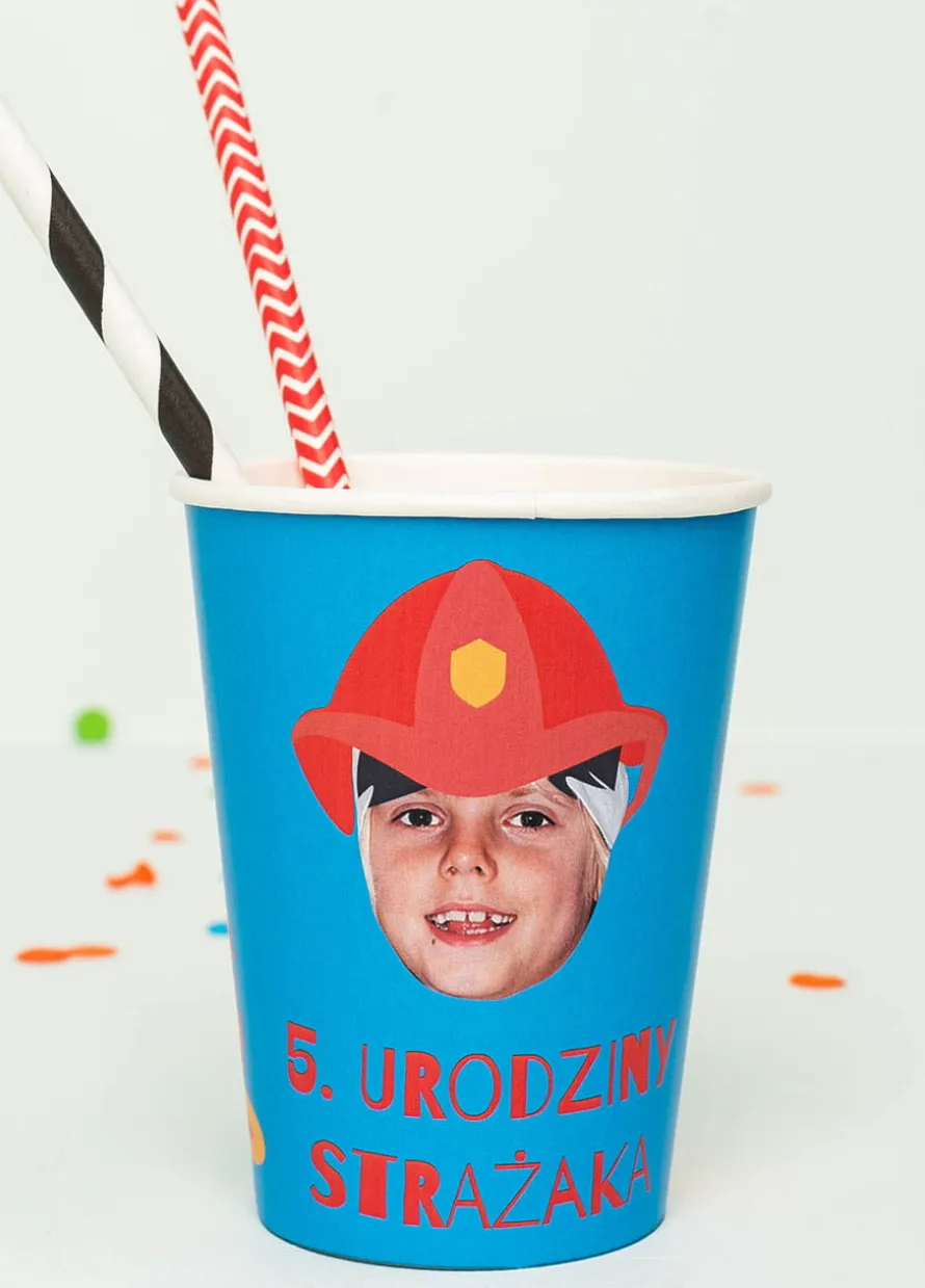 Kubeczki personalizowane STRAŻAK (8szt.)