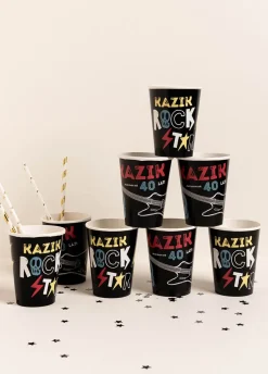 Kubeczki urodzinowe ROCKSTAR personalizowane (8szt.)