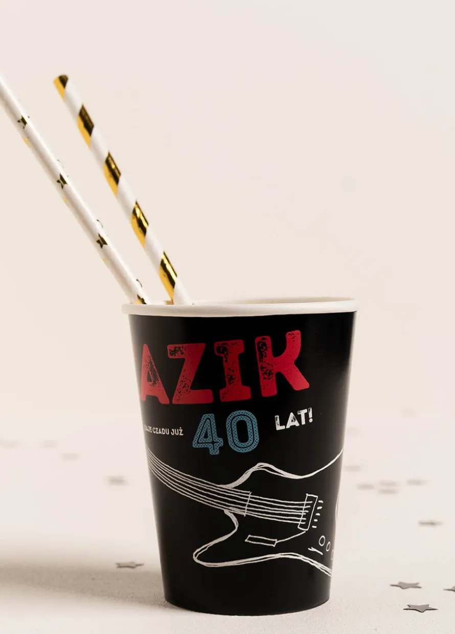 Kubeczki urodzinowe ROCKSTAR personalizowane (8szt.)
