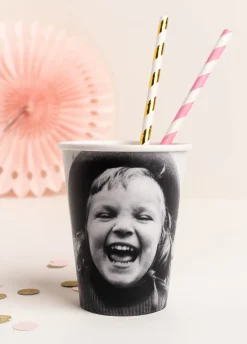 Kubeczki urodzinowe VINTAGE personalizowane (8szt.)