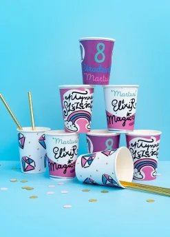 Kubki papierowe personalizowane JEDNOROŻEC (8szt.)