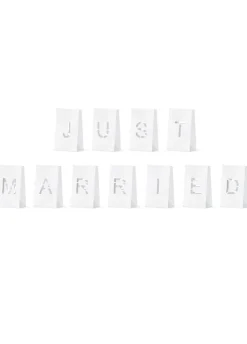 Lampiony na świeczki JUST MARRIED dekoracja sali weselnej (11szt.)