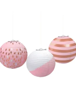 Lampiony papierowe różowe złoto ROSE GOLD (3szt.)