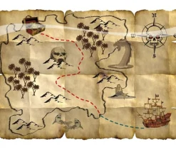 Mapa skarbów na pirackie urodziny (4szt.)